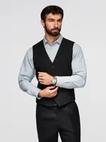 Ombre Elegant men's SLIM FIT herringbone vest - black