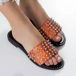Resti Orange women's sandals with Maurella studs and jets - Footwear