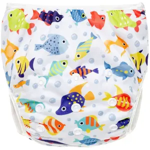 T-TOMI Diaper Swimwear Blue Fish pratelné plenkové plavky 5 - 15 kg 1 ks