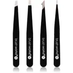 Brushworks The Complete sada pinzet na obočí Black 4 ks