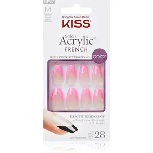 KISS Acrylic French Color umělé nehty Squared 28 ks