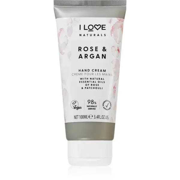 I Love Naturals Rose & Argan hydratační krém na ruce s vůní růží 100 ml