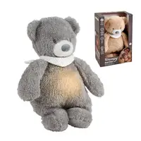 NATTOU Usínáček plyšový hudební se světýlkem a senzorem pláče 4v1 Sleepy Bear Grey 0m+