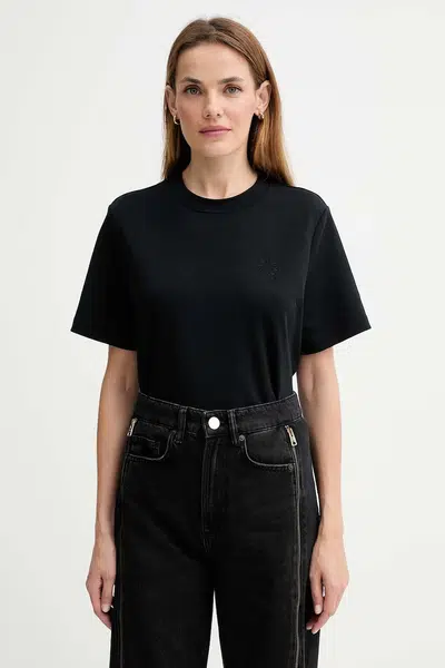 Bavlněné tričko AllSaints dámské, černá barva, W220JC