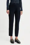 Kalhoty United Colors of Benetton dámské, tmavomodrá barva, rovné, high waist, 4L4H557R4