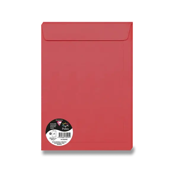 Barevná obálka Clairefontaine, C4, samolepicí - červená