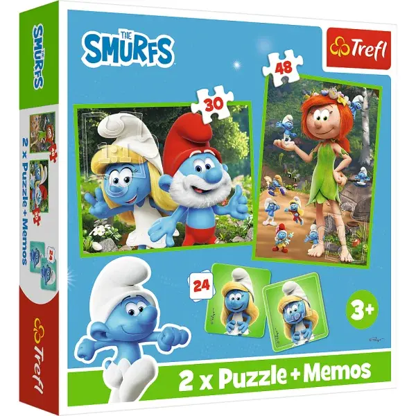 Trefl Puzzle + pexeso 2v1 Šmoulové se baví