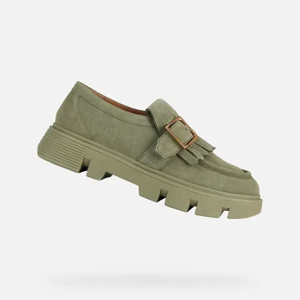 Light green women's moccasins Geox Vilde - Women's