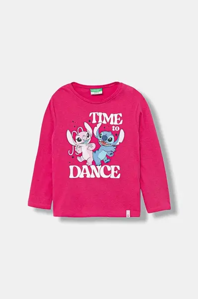 Dětské bavlněné tričko s dlouhým rukávem United Colors of Benetton