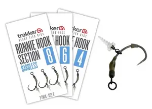 Trakker návazce koncová část ronnie hook section barbless 3 ks - velikost háčku 4