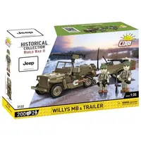 Cobi II WW Willys MB s přívěsem, 1:35, 200 k, 2 f