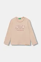 Dětské bavlněné tričko s dlouhým rukávem United Colors of Benetton