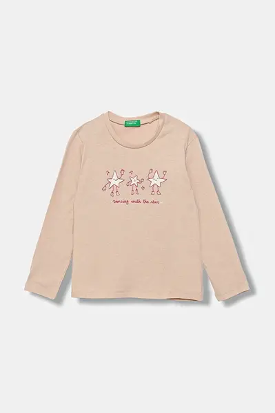 Dětské bavlněné tričko s dlouhým rukávem United Colors of Benetton