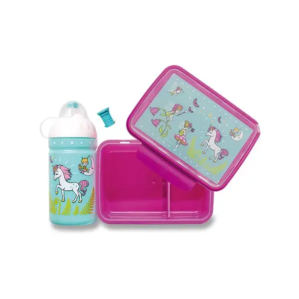 Set Zdravá lahev 0,5 l a Zdravá sváča - Jednorožec a víly