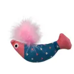 Hračka MC Rainbow Relax ryba s pierkom a kočičím stromom modro - ružová 10 cm