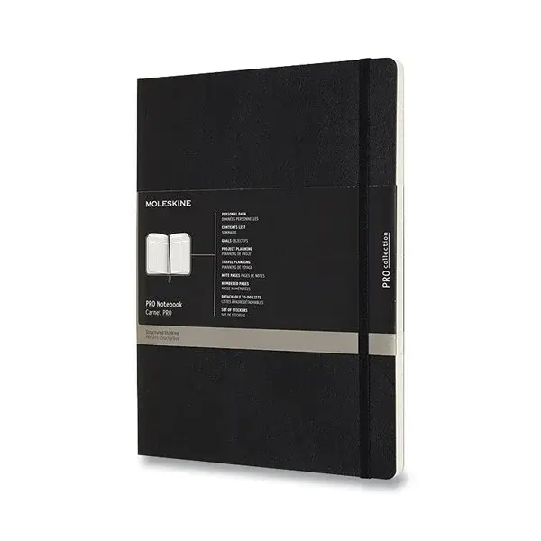 Zápisník Moleskine Professional - měkké desky XL, černý, číslované strany