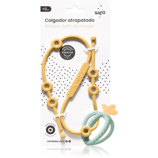 Saro Baby Silicone Catch-All Hanger silikónová šnúrka Mustard 1 ks