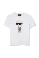Dětské bavlněné tričko Karl Lagerfeld bílá barva, s potiskem, Z30437