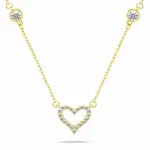 Brilio Silver Romantický pozlacený náhrdelník Srdíčko se zirkony NCL171Y