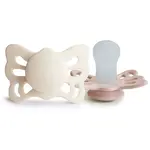 FRIGG Butterfly Size 1:0-6 months dudlík Cream/Blush 2 ks