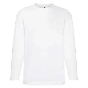 Bílé pánské tričko Valueweight s dlouhým rukávem Fruit of the Loom
