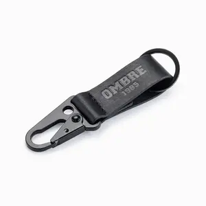 Ombre Men's key ring with snap hook - black