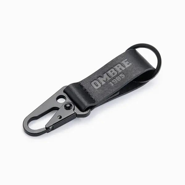 Ombre Men's key ring with snap hook - black