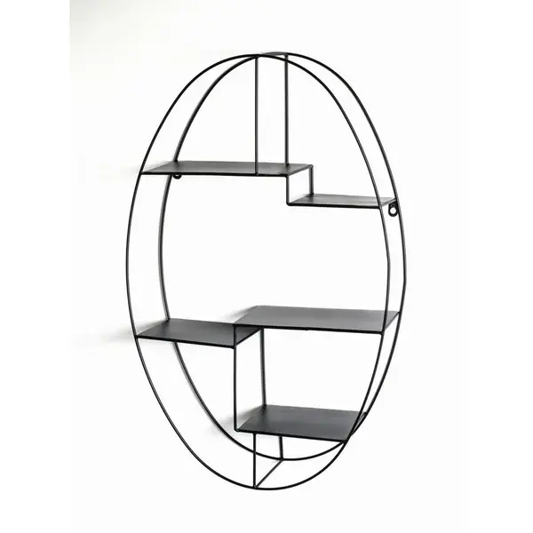 NÁSTĚNNÝ REGÁL, černá, 44/71/16 cm