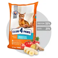 CLUB 4 PAWS Premium pre mačky s citlivým trávením 14 kg (9399)