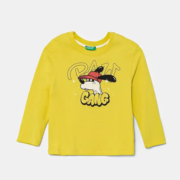 Dětské bavlněné tričko s dlouhým rukávem United Colors of Benetton