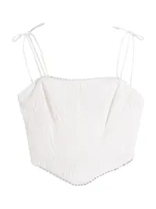 Bershka Top  šedobiela