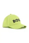 Dětská bavlněná kšiltovka BOSS zelená barva, s aplikací, J51681