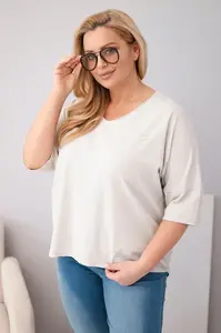 Kesi Włoski oversized halenka s výstřihem do V