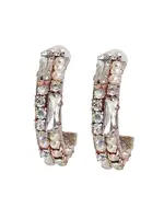 SOHI Náušnice  zlatá / priehľadná / biela