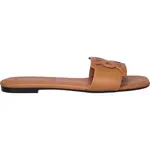 Calvin Klein SQUARE FLAT Dámske šľapky, hnedá, veľkosť