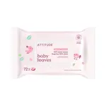 ATTITUDE Baby Leaves Vlhčené ubrousky 99% vody bez vůně 72 ks