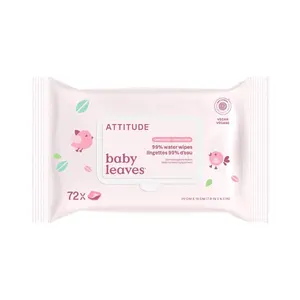 ATTITUDE Baby Leaves Vlhčené ubrousky 99% vody bez vůně 72 ks