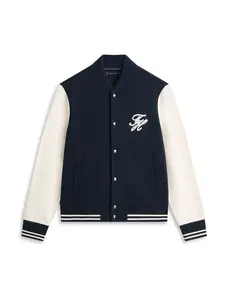 TOMMY HILFIGER Tepláková bunda  námornícka modrá / biela