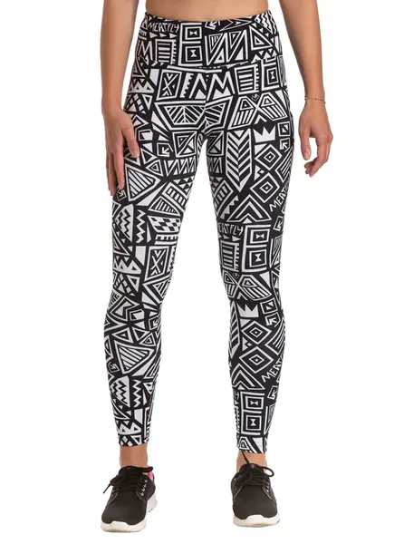 Meatfly dámské legíny Arabel Dancing White | Černá | Velikost XL