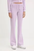 Tepláky Juicy Couture JERSEY APOLLO PANT dámské, fialová barva, s aplikací, JCWBJ125311
