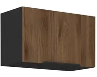Horná výklopná kuchynská skrinka Monza, 60 cm, orech/čierna%