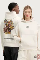 Bavlněná mikina Barrow béžová barva, s kapucí, s potiskem, S5BWUAHS158