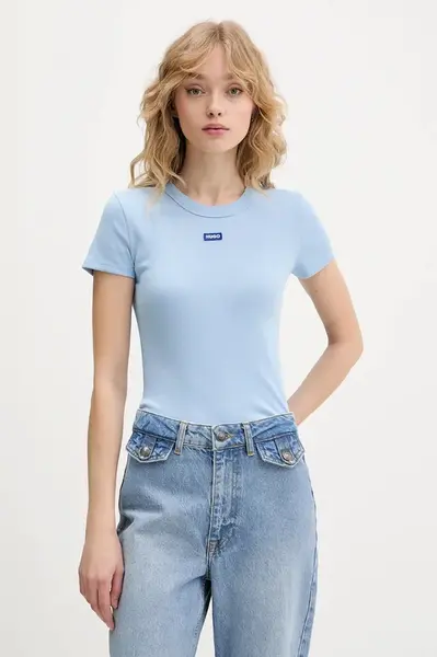 HUGO Blue tričko dámské bavlněné s elastanem Easy Tee_B