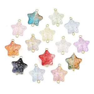 Glass Star Connector Charms