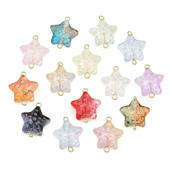Glass Star Connector Charms