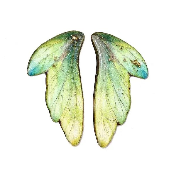 2Pcs Transparent Epoxy Resin Pendants