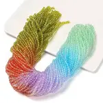Transparent Painted Glass Beads Strands