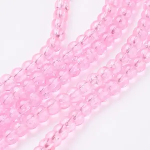 Spray Painted Crackle Glass Beads Strands