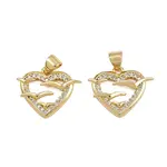 Brass Micro Pave Cubic Zirconia Pendants