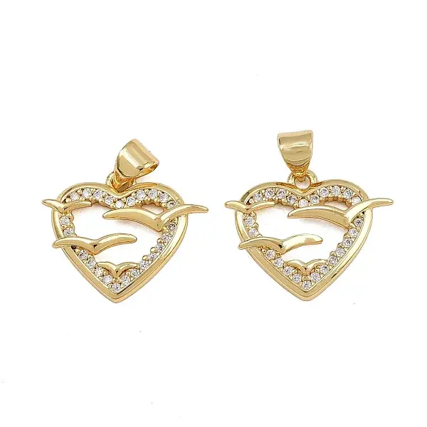 Brass Micro Pave Cubic Zirconia Pendants